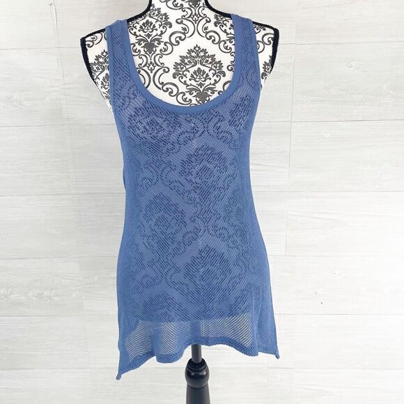 in Cashmere Mesh Netted Asymmetrical Tank Top - Picture 1 of 6